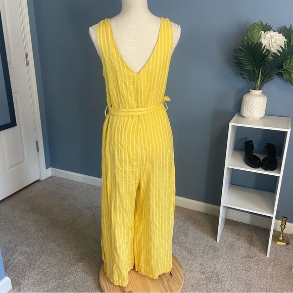 Lungo L’arno Yellow Stripe Sleeveless Wide Leg Jumpsuit - Picture 8 of 9
